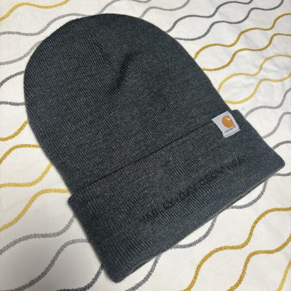 NWOT Carhartt Men’s Women’s Gray Beanie Hat Cap Harley Davidson HD Card Visa